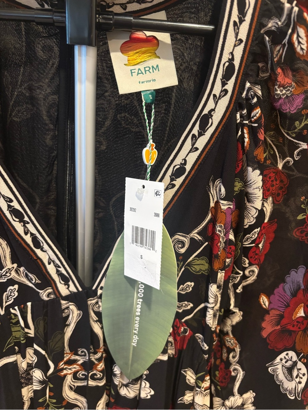Farm Rio Bohemian Black Floral Long Sleeve Maxi Dress - Picture 6 of 9